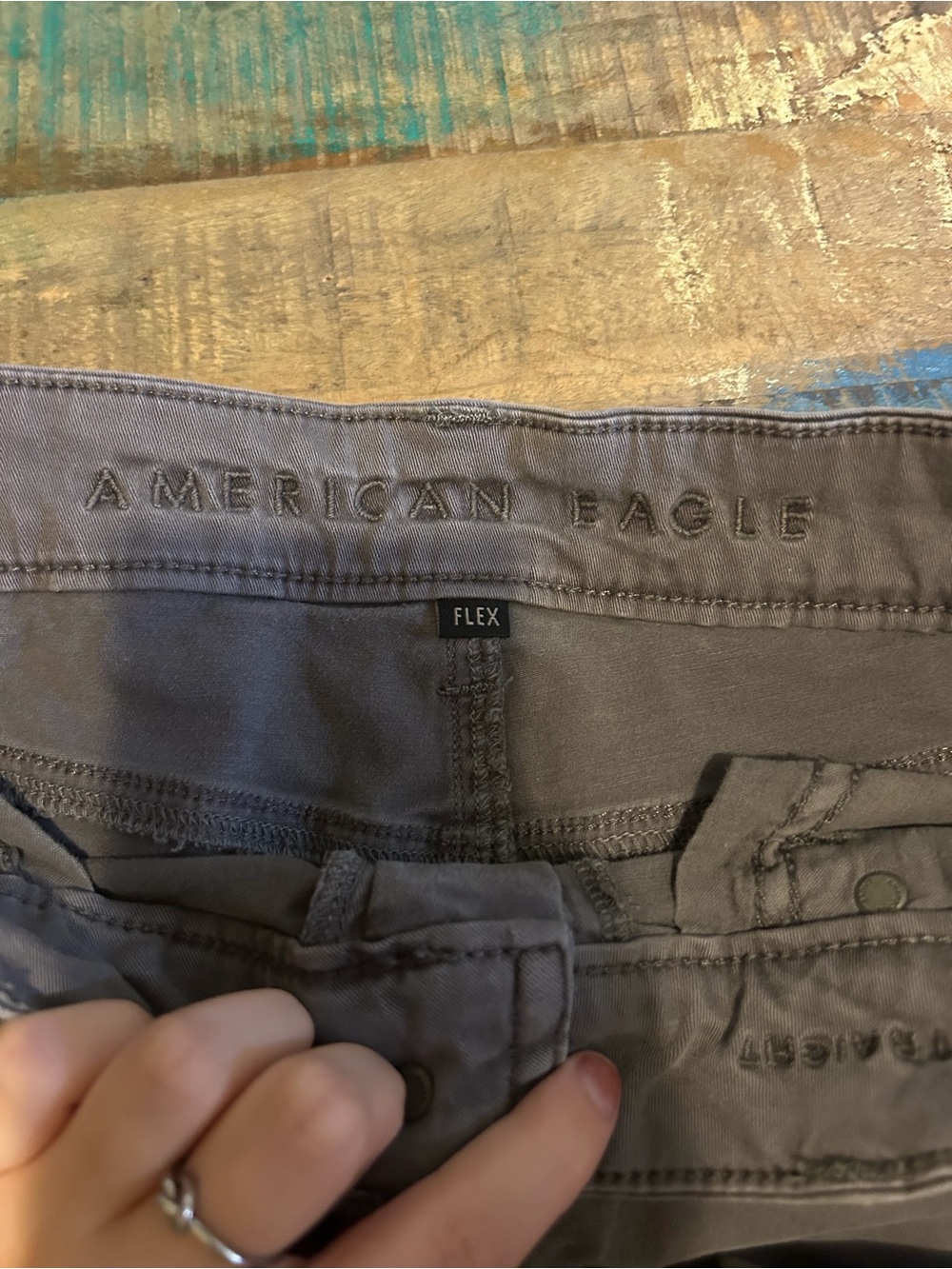 American Eagle Outfitters Slim Flex Pants - Gray Brown